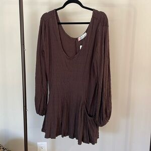 FP Beach(free people) chocolate brown coverup.